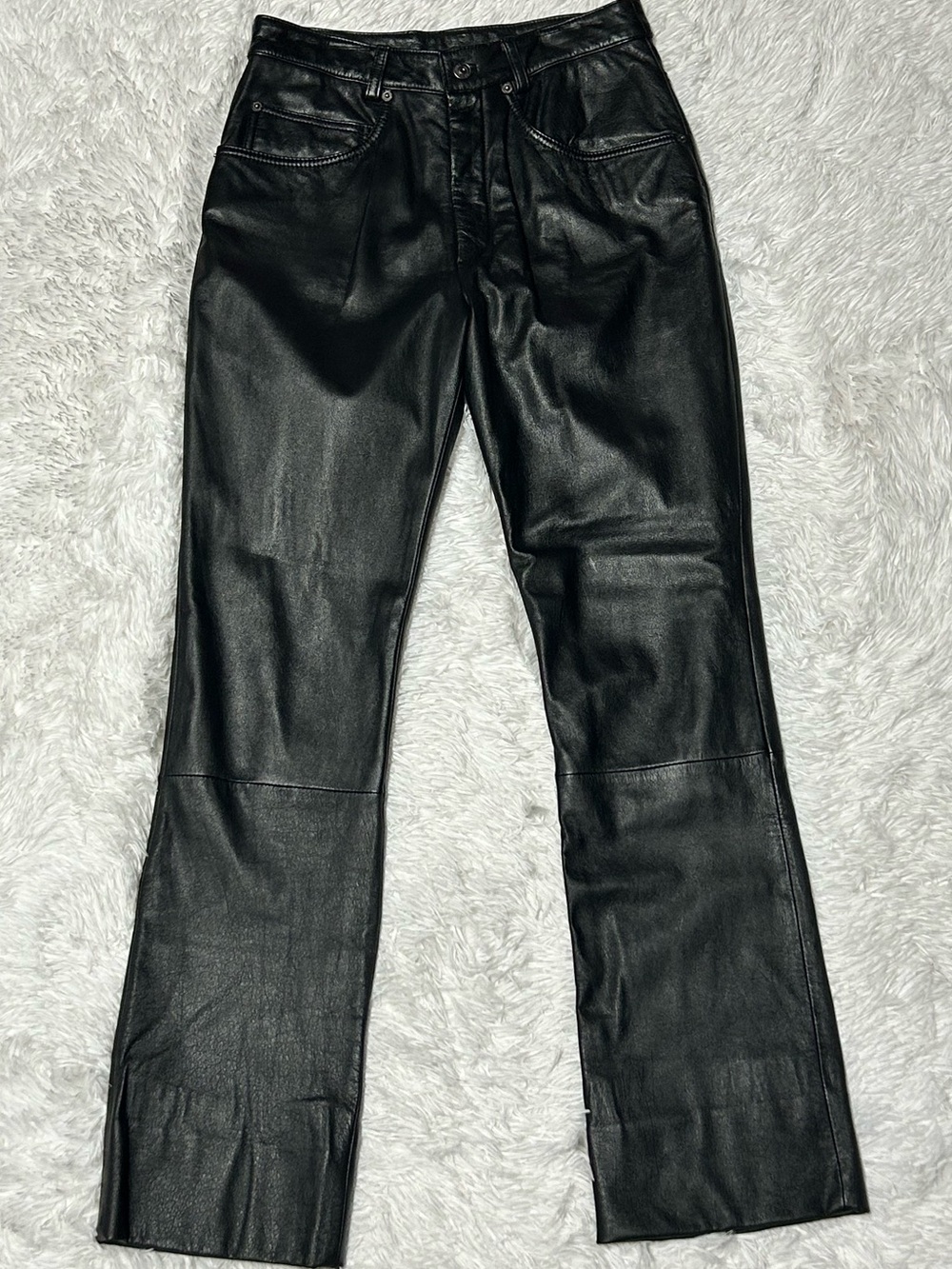 Wilson Black Faux Leather Flare Jeans